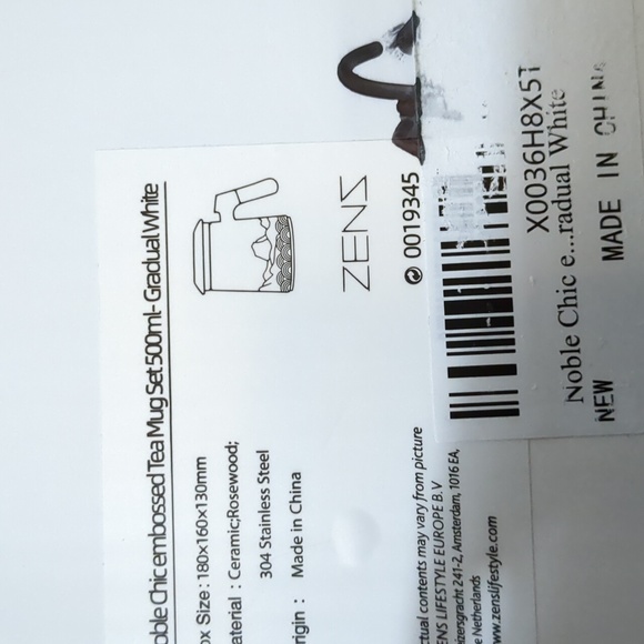 ZENS Tea Cup with Infuser and Lid, 16.8 Ounces Gradient Embossed Large Loose - Picture 4 of 9